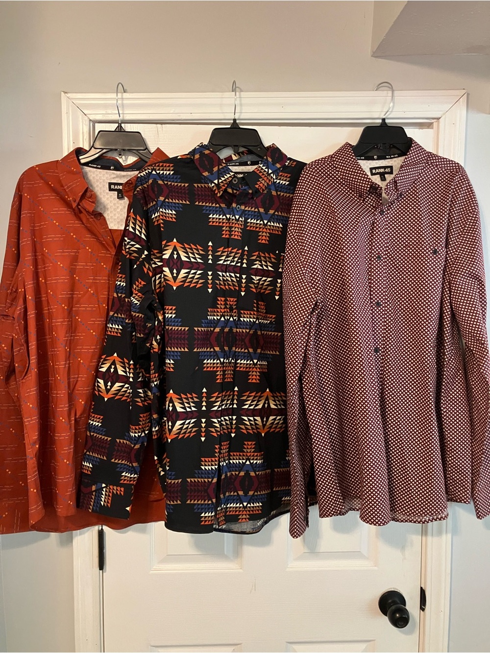 Rank 45 Western Button Down Shirts Lot (3) Mens Size XL
